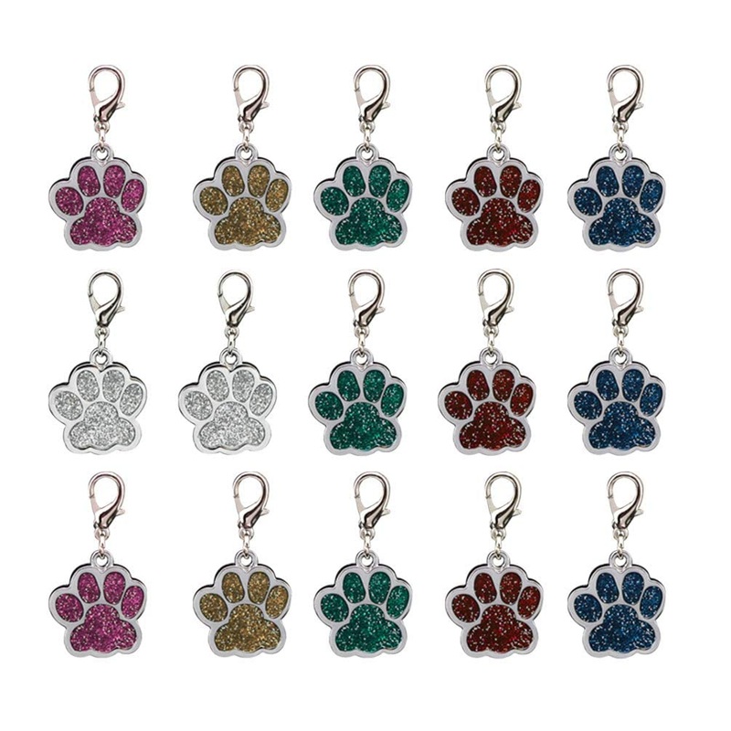 Supvox 15pcs Alloy Pendant Charm Dog Paw Prints Charm Pendant Paw Beads for DIY Necklace Bracelet (Random Color)