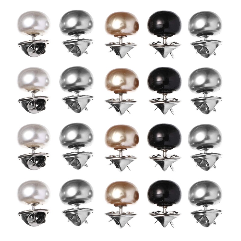 VALICLUD 20Pcs Women Shirt Brooch Buttons Pearl Cover Up Button Pin Safety Brooch Buttons Metal Tie Tacks Pin for Clothes Dress Supplies Assorted Color 1