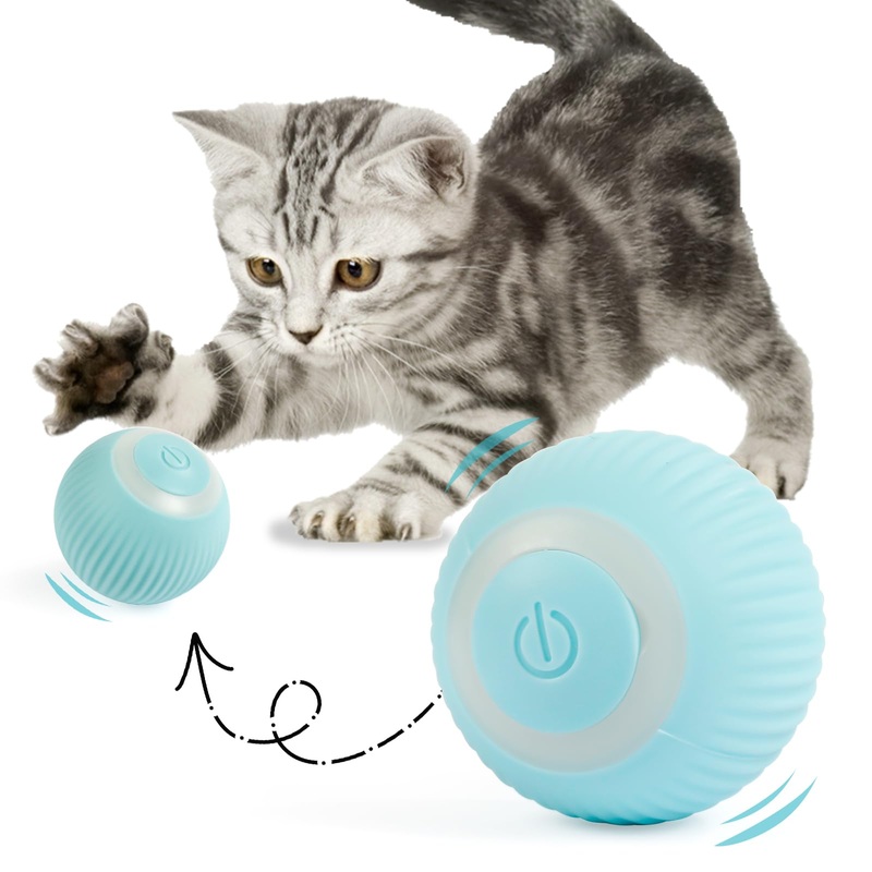 Weinlichkeit Interactive Cat Toy Ball, 360 Self-Rotating Electric Ball, Cat Ball with LED Light, USB Rechargeable Funny Balls Toy for Cats