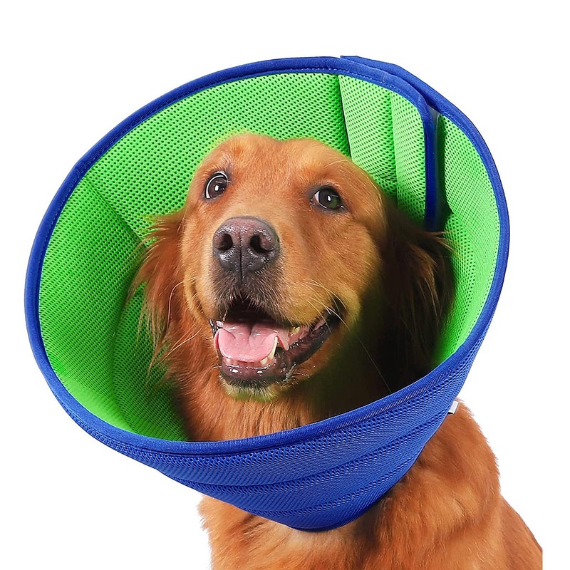 WOOLUCK Dog Neck Brace Leak Protection, Cat Neck Brace, Protective Collar Dog, Adjustable Dog Collar, Dog Neck Brace Leak Protection for Dogs, Blue SS (23-27 cm)