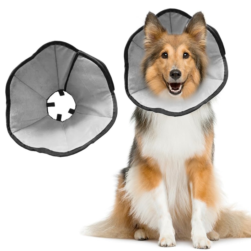 XEERUN Dog Neck Brace, Soft Comfortable Leak Protection Dog Conical Neck Brace Protective Collar Dog for Medium to Large Dogs, Postoperative Recovery Prevent Licking and Biting (L)
