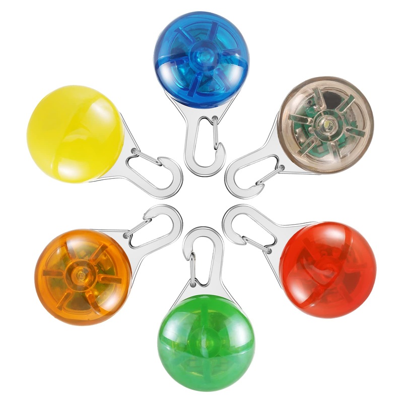 Yizhet Pack of 6 light pendants dog safety LED flashing light for dogs, 3 flashing modes, waterproof LED light pendant key chain, pet LED pendant for dogs, cats