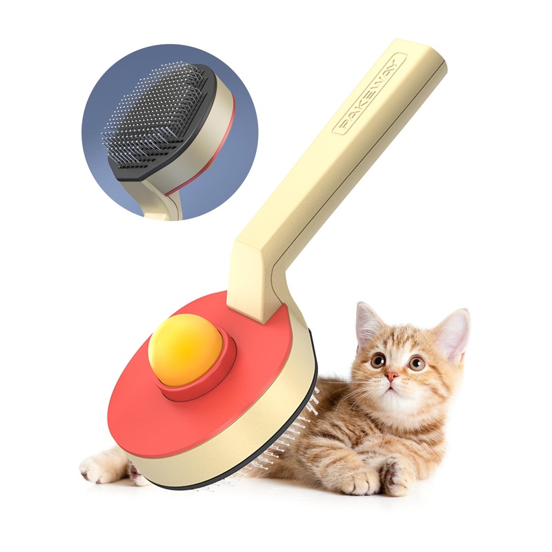 ZEWZE Cat Brush Dog Brush, Table Tennis Pet Brush, Self-Cleaning Brush for Pet Grooming to Remove Loose Fur and Dirt, for Long Hair and Short Hair…