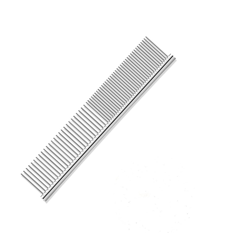 1 Piece Stainless Steel Pet Grooming Comb, Shedding Comb Tool Poodle Finishing Butter Comb Professional Cat and Dog Grooming Comb