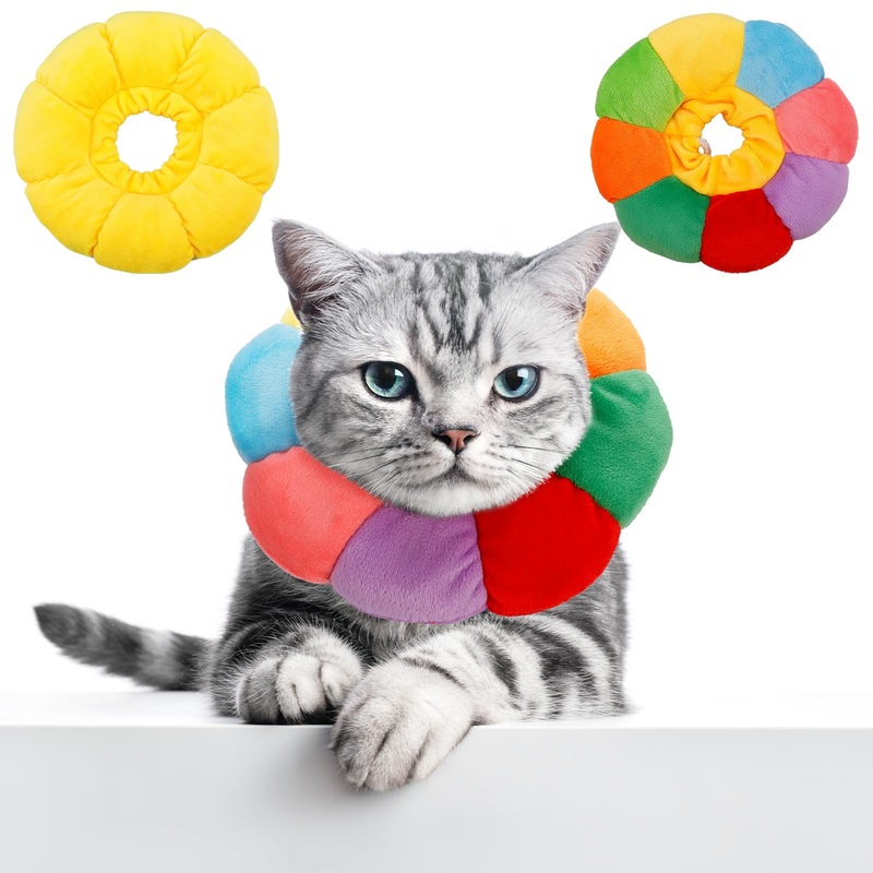 Apricitie Pack of 2 Cat Collars for Cats Cat Collar, Adjustable Cat Collar Kitten Collar Cone Anti Bite for Cats Small Dogs After Surgery Injuries
