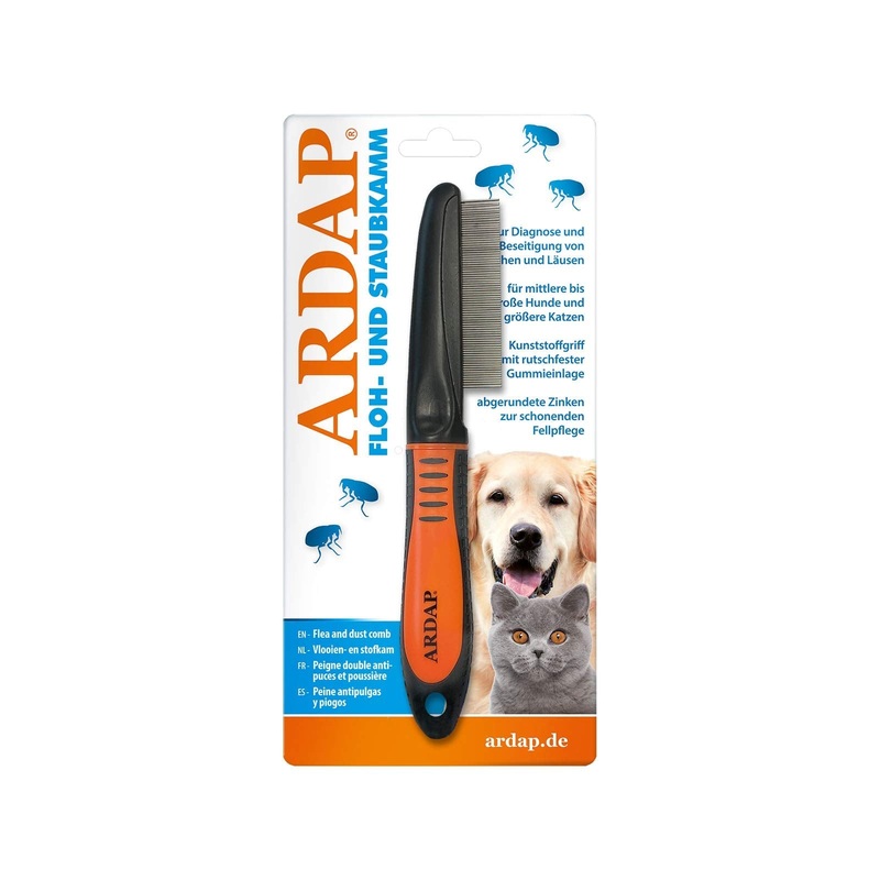 ARDAP flea comb and dust comb for dogs and cats Effective against fleas and lice Professional and gentle grooming