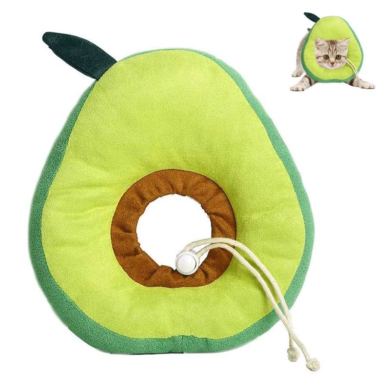 Cat protective collar, soft, pet protective collar, adjustable protective collar for cats, safety adjustable, for pets, cats, dogs, puppies, kittens (avocado)