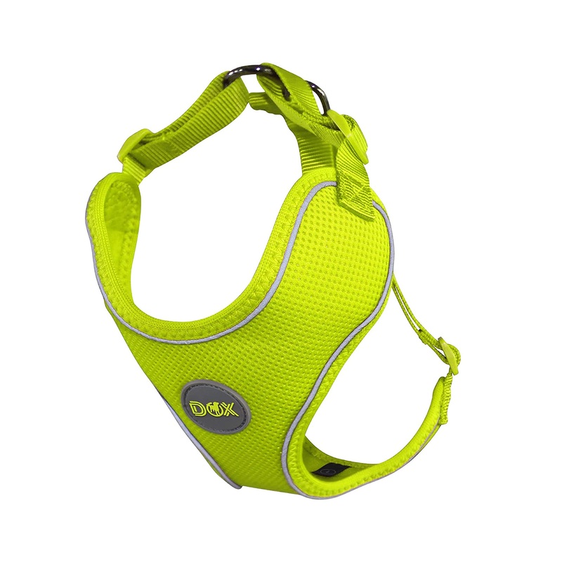 DDOXX Dog Harness, Reflective, Adjustable, Escape-Proof | Chest harness for small, medium-sized | Dog Harness Dog Cat Puppy Car | Cat Harness Puppy Harness | Yellow, S NECK: 20-28 cm | CHEST: 32-44 cm