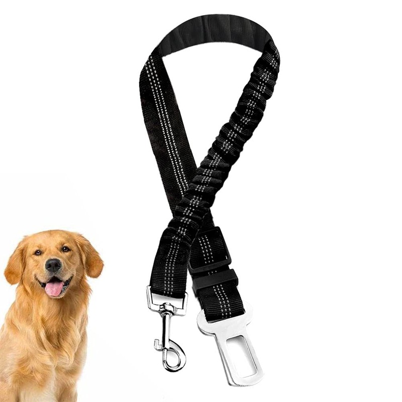 Dog belt car, elastic dog seat belt car made of nylon, adjustable dog leash car with shock absorption and carabiner for dogs and cats