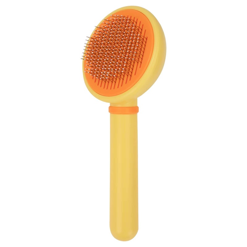Dog brush, cat brush, self-cleaning pet brushes for dogs, cats, medium and long hair, clean pet hair from the brush with a button