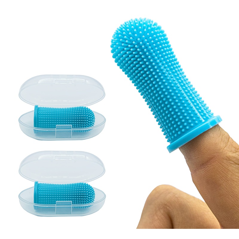 Dog toothbrush (set of 2) – dog toothbrush and cat toothbrush 360 degrees – dog toothbrush for small dogs, large dogs – finger cots dog dental care – dog toothbrush and cat toothbrush