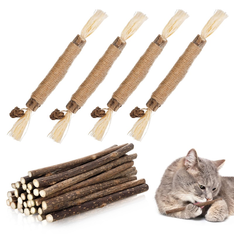 Fanshiontide Catnip Sticks, Pack of 34 Chew Sticks for Cats, Organic Cat Sticks for Teeth Cleaning, Cat Dental Care Toys, Dental Chew Sticks Help with Bad Breath