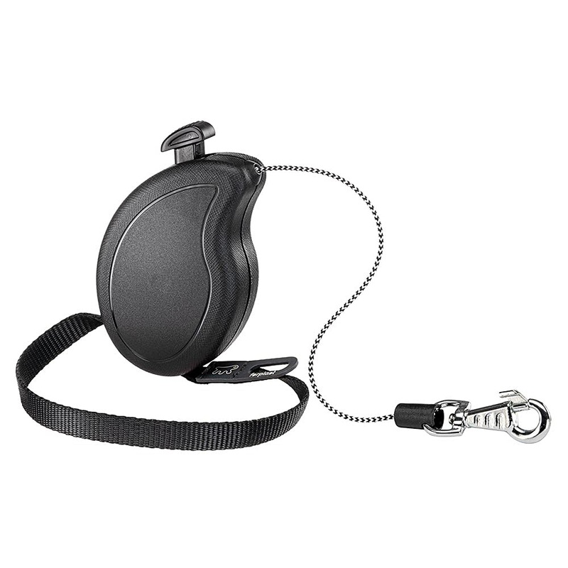 Ferplast dog leash roll-up leash dogs FLIPPY ONE MINI, cat leash extendable webbing, 3 m, max. 8 kg, black small