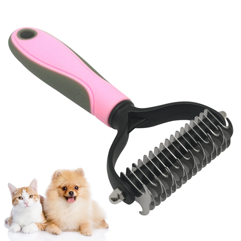 JJQHYC Undercoat Brush Dogs Cats Long Hair Grooming Tools Rake Comb Dog Brush Removes undercoat and tangles