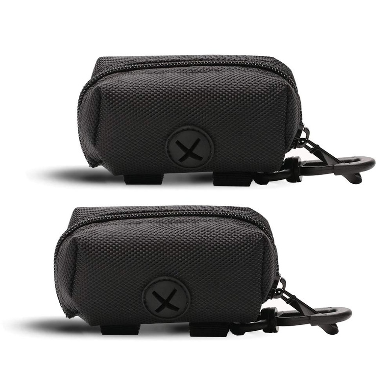 LELE LIFE Pack of 2 Fashion Dog Poop Garbage Bag Dispenser, Pet Dog Poop Bag Dispenser, Dog Poop Bag Holder, Leash Dispenser for Dog Poop Bags, Black Solid Black