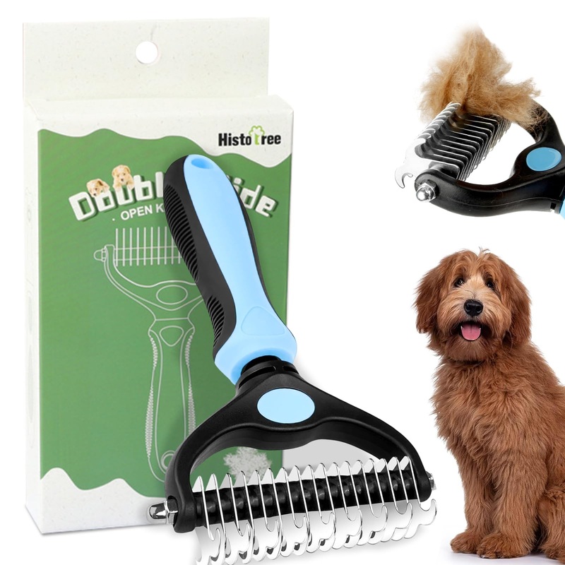 Lithyc Pet Brush – Skin-Friendly Dog Brush Long Hair – Dog Brush Undercoat Applicable to Short, Medium and Long Haired Cats and Dogs (Blue)