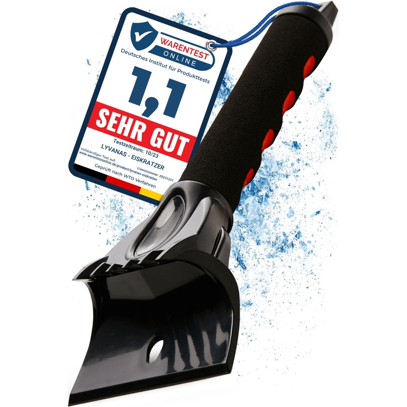 LYVANAS Car Ice Scraper TEST WINNER 2023* – Ergonomic professional car window scraper, fast & strong – Efficient & safe car snow scraper made of premium ABS – Scratch car accessories protect long-lasting Black – Version 3.0