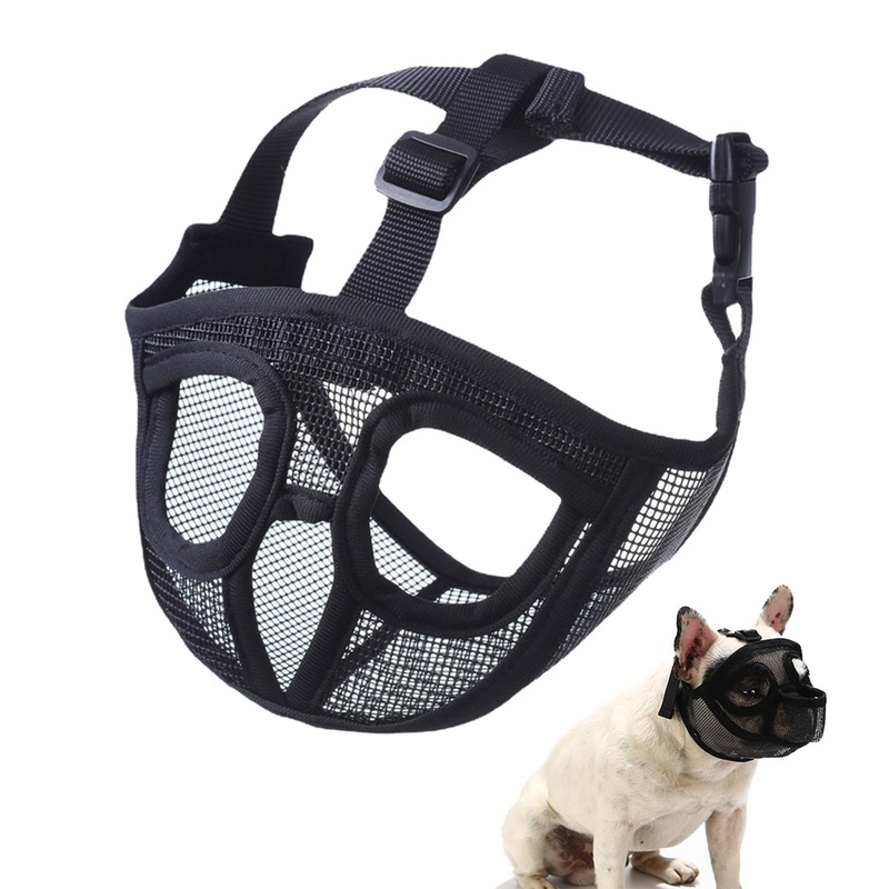 Muzzle for dogs, dog muzzle short snouts dog muzzle bulldog eating protection poison bait protection dog chewing, barking, dog mask French Pekingese, Shih-Tzu, Pug, also, cats Dog Muzzle M