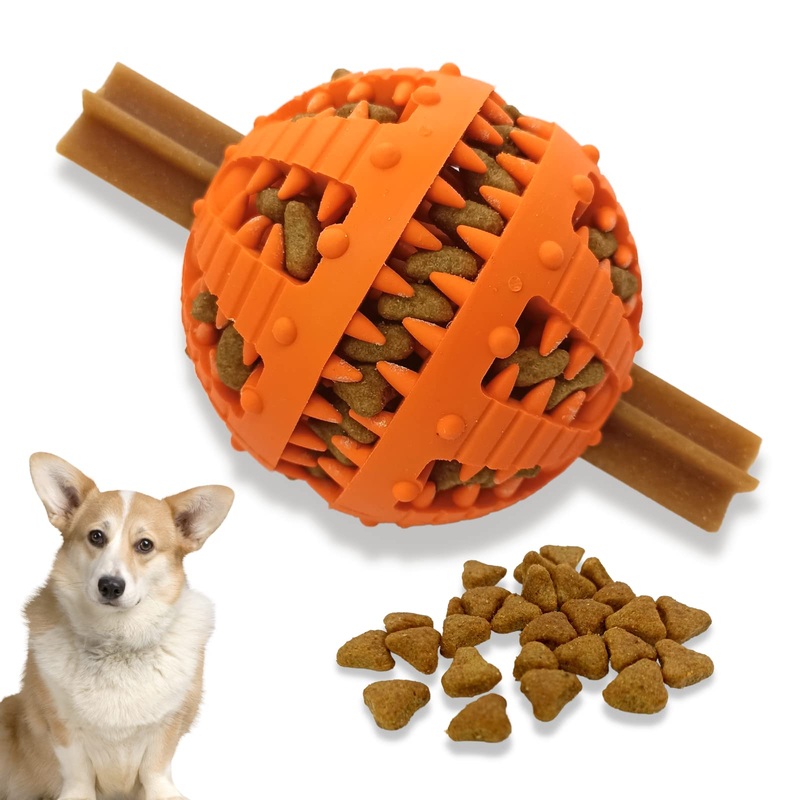 PawsOnly Dog Ball for Small Large Dogs | Food ball for dogs | Puppy toys | Natural rubber | Dental Care Dog Toys | Dog Toy Intelligence Ball (Small 6 cm, Blue) Small 6 cm