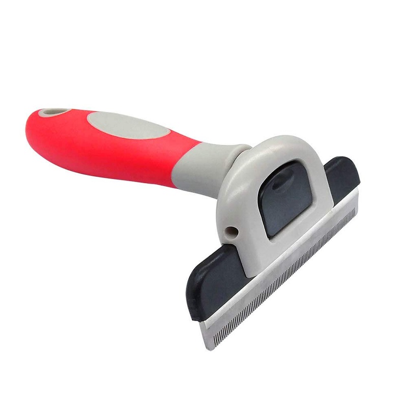 QiCheng&LYS The fur brush is suitable for cats and dogs to remove loose hair and hair. (Red, 100mm)