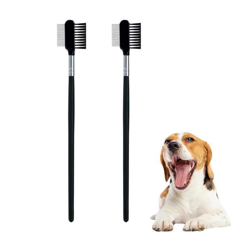 Tear Stain Removal Comb Tear Stain Removal Comb Dog Eye Care Comb Double Head Care Comb Double Sided Dog Eye Comb for Removing Crusts and Mucus 2 Pieces