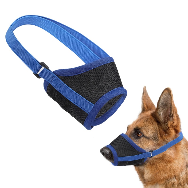 XIXKOLYU Dog Muzzle, Breathable Soft Muzzle for Large Dogs, Anti-Bite Barking, Chewing, No Barking, Air Mesh Dog Muzzle with Reflective and Adjustable, S Code