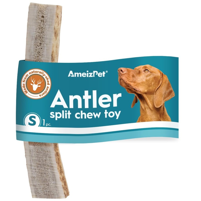 AmeizPet Antlers for dogs, natural, durable dog chew bone, deer chew bone for the dog, deer antlers, long-lasting parts – 1 piece S size S size 1 piece