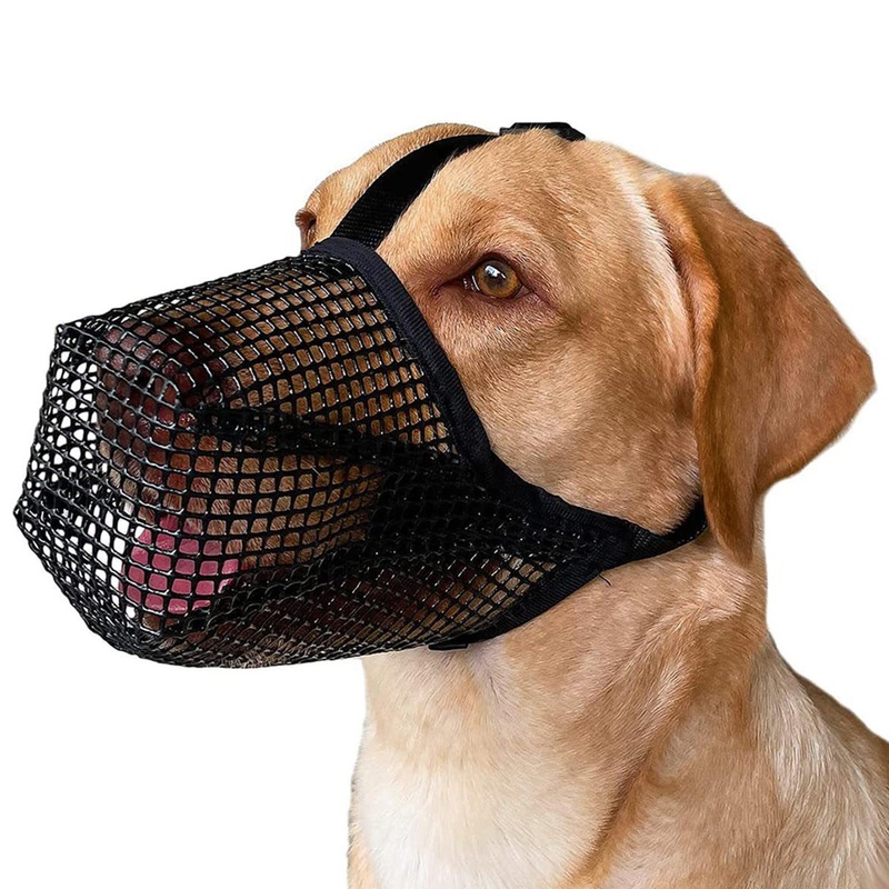 Breathable muzzle for medium-sized dogs, safe muzzle for dogs, adjustable and secure dog muzzle for comfortable wearing, ideal for training, walks and veterinary visits (size L)