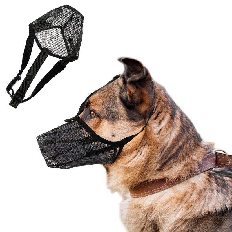 Dog Muzzle, Adjustable Dog Muzzles to Stop Eating, Biting and Barking, Fully Closed Muzzle for Medium Small Large Dogs (S) S