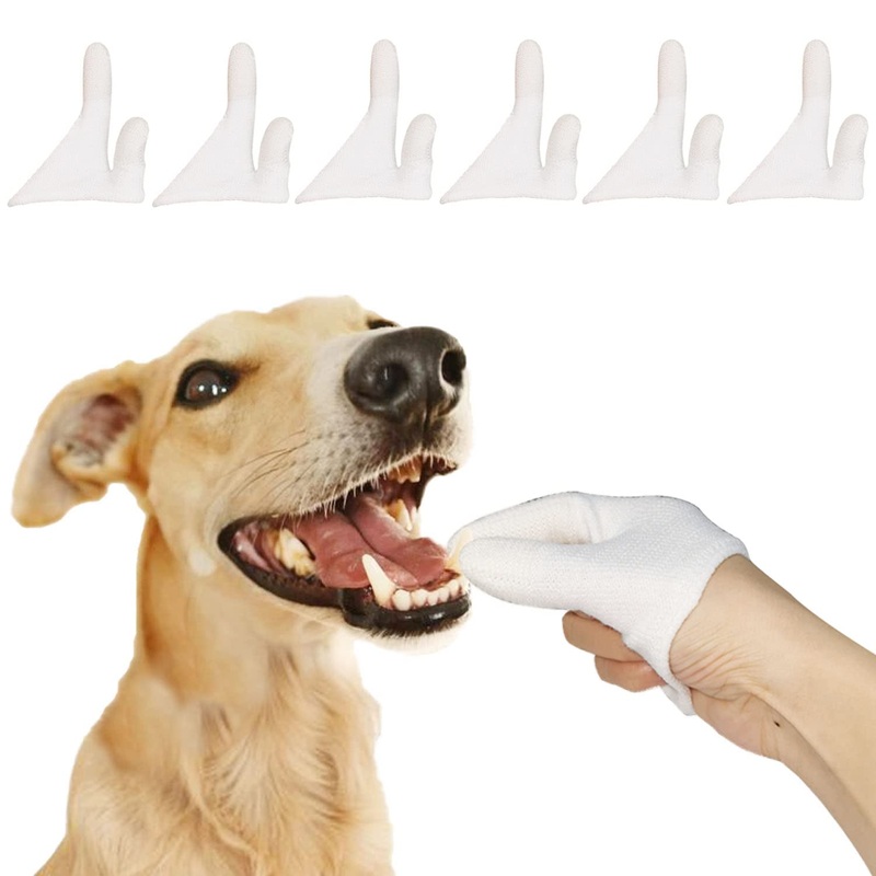 Dog toothbrush finger cots reusable, dental care dog finger cot, finger toothbrush for dogs, pet toothbrush made of knitted fabric for dogs and cats