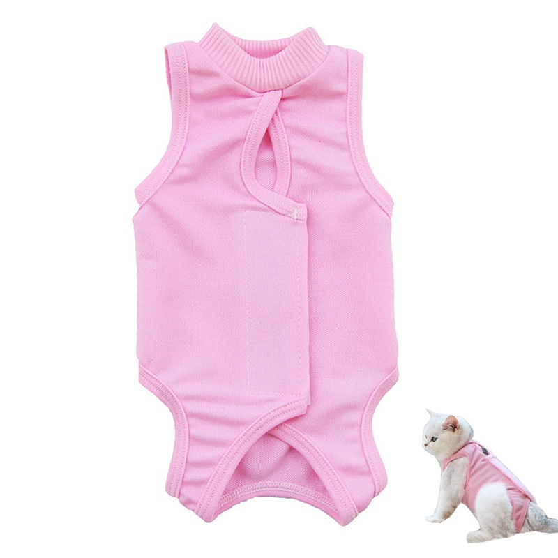 Fayemint Recovery Suit Cat, Pet Protective Clothing, Recovery Suit Cat Pink, for Surgery, Treatment, Weaning and Castration of Skin Diseases in Pets (M, Pink)