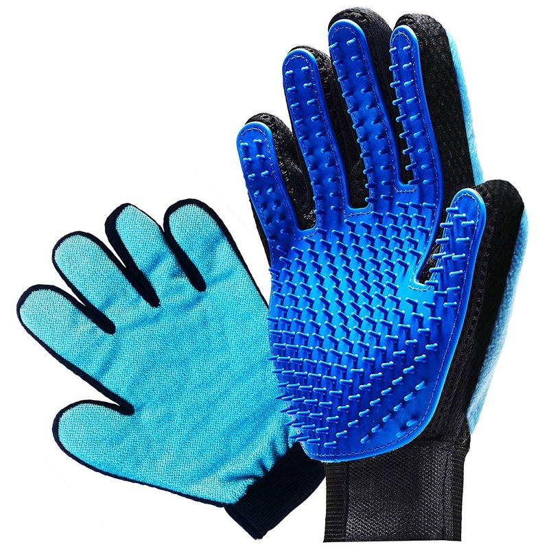 iQ-Pet grooming glove | 2 sides: rubber + microfiber