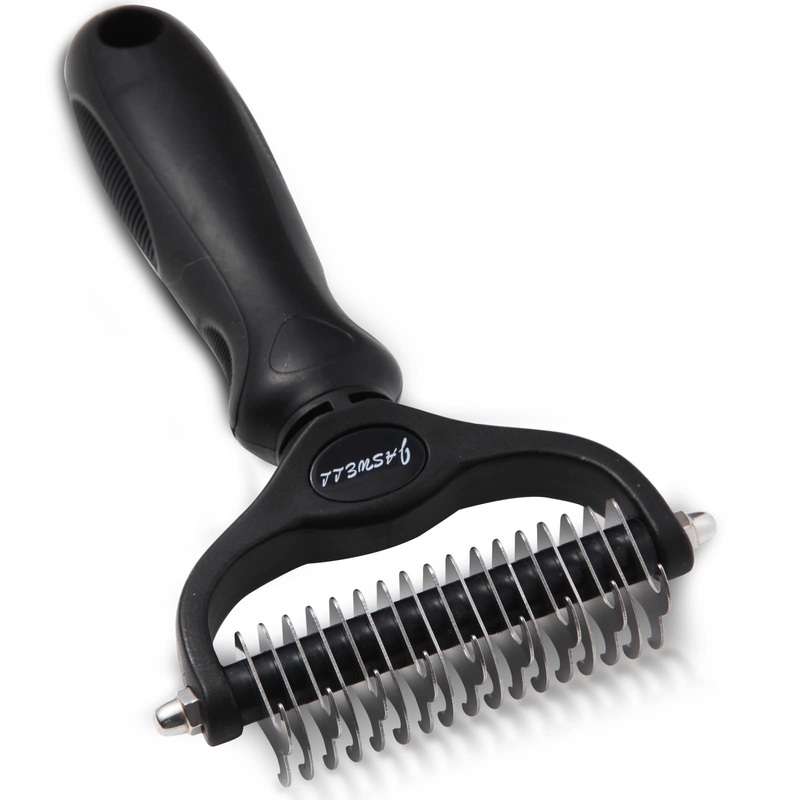 JASWELL undercoat brush de-matting curry comb for dogs and cats with medium to long hair – undercoat brush against matting and undercoat black