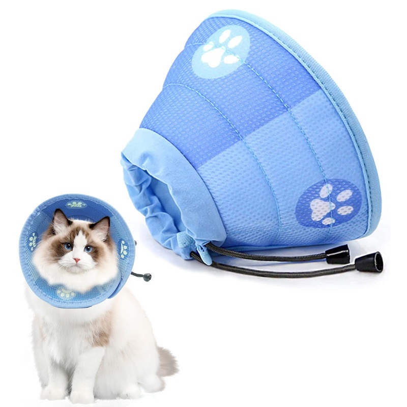 Kireida Cat Cone Collar, Soft Cat Collar for Small and Large Cats, Adjustable Elizabethan Collar for Cats, Kittens, Soft, Adjustable-M