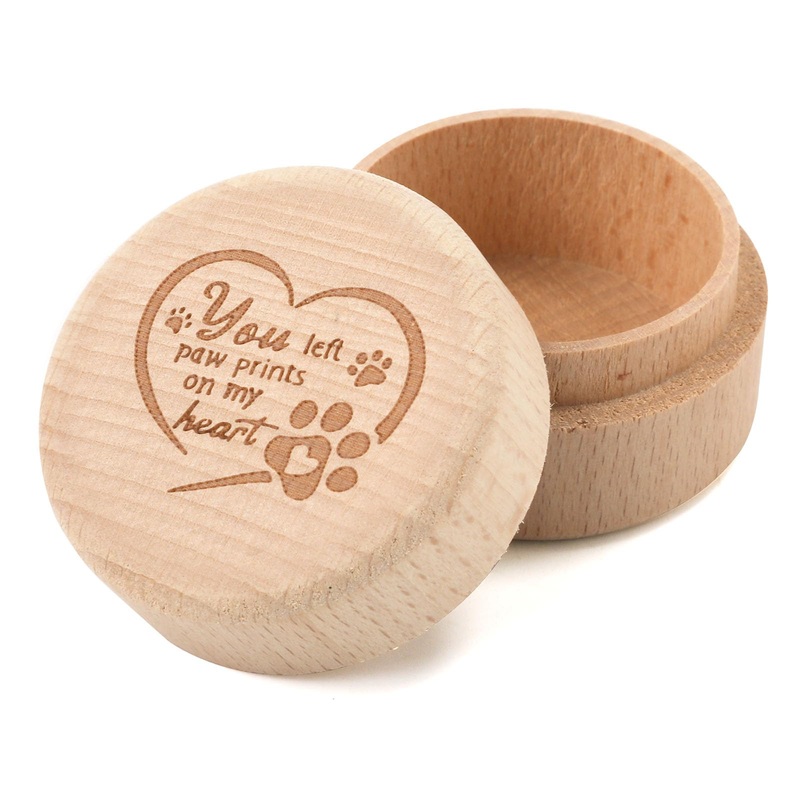 lasuroa Wooden Pet Memorial Box, Pet Loss Gifts, Memorial Gifts for Storing Cats, Dogs, Hair, Teeth, Nails, Bone Ashes (Heart Pattern)