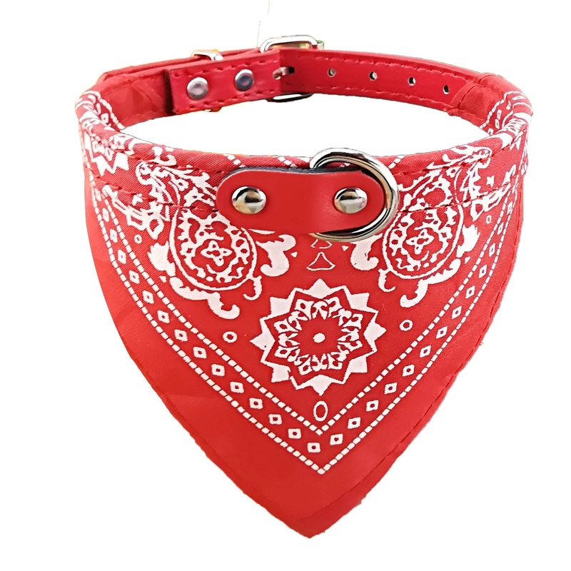 Newtensina Fashion Dog Bandana Collar Dog Collar Boy Medium Bandana Puppy Bandana with Collar for Dogs – Red – XL red