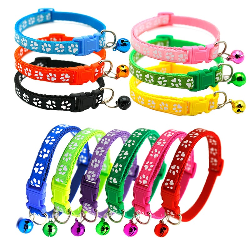Pack of 12 cat collars, safety clasp, cat collars with bells, reflective cat collars, colorful cat collars, adjustable cat collar, for cats and puppies, rabbits