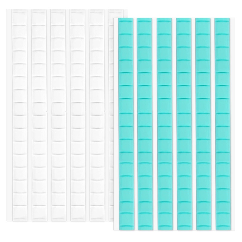 Pack of 192 adhesive clay, removable adhesive pads, self-adhesive poster strips, wall adhesive, 3D double-sided adhesive pads, adhesive cushion, flexible, reusable for nail art, poster, photo frame (white and green), white, blue, 192