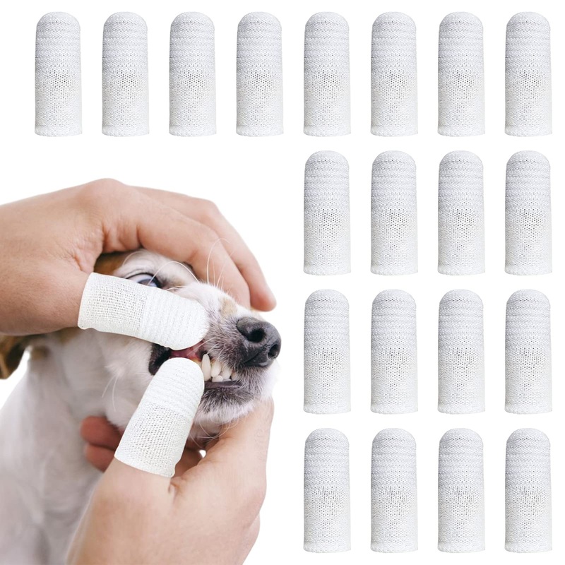 Pack of 20 Toothbrush Dog Finger Cots, Reusable Pet Finger Toothbrush Anti-Plaque Finger Dog Finger Cots Dogs Dental Care Dogs Dental Care Toothbrushes Efficient and Clean Pet Toothbrush