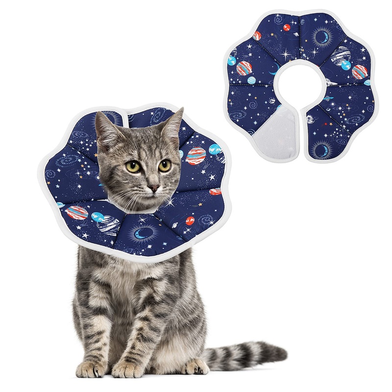 Soft Cat Recovery CCobee Soft Cat Cone Collar, Protective Cute Small Cat Recovery Collar, Adjustable Clasps, Collars for Kittens, Cats, Post Surgery E-Collars, Protective