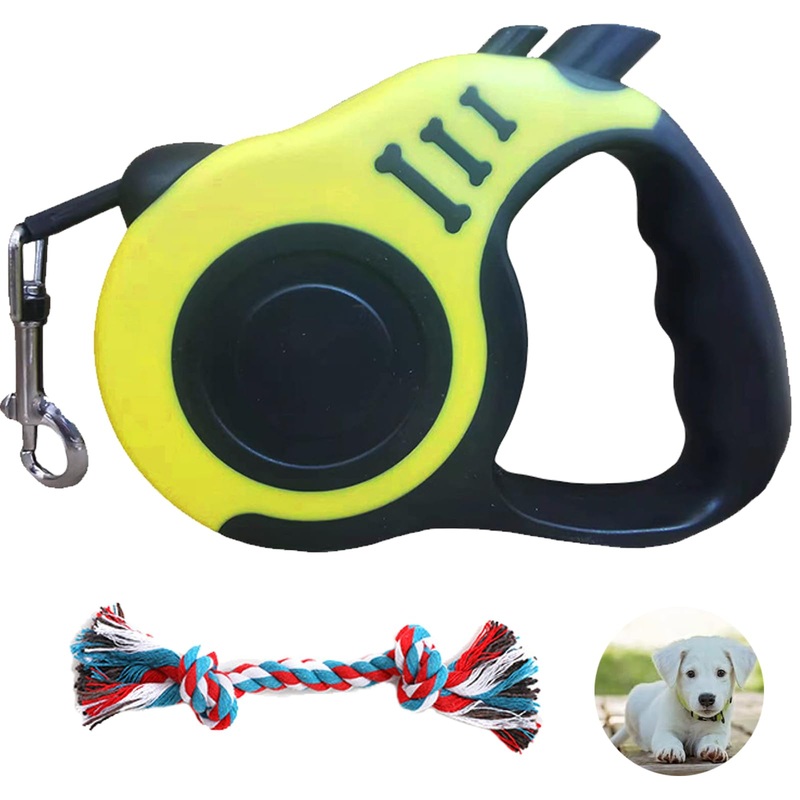 Telescopic dog leash, dog retractable leash, large dogs, 3 m, pet retractable pull rope, retractable dog leash, dog leash, retractable leash for small dogs, yellow, 1 piece