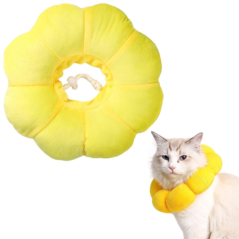1PCS Cat Neck Brace, Adjustable Cute Sunflower Collar Cat Pets Protective Collar Cat Neck Brace Cat Cone Collar Anti Scratches for Kittens Puppies Rabbits, 12-20cm