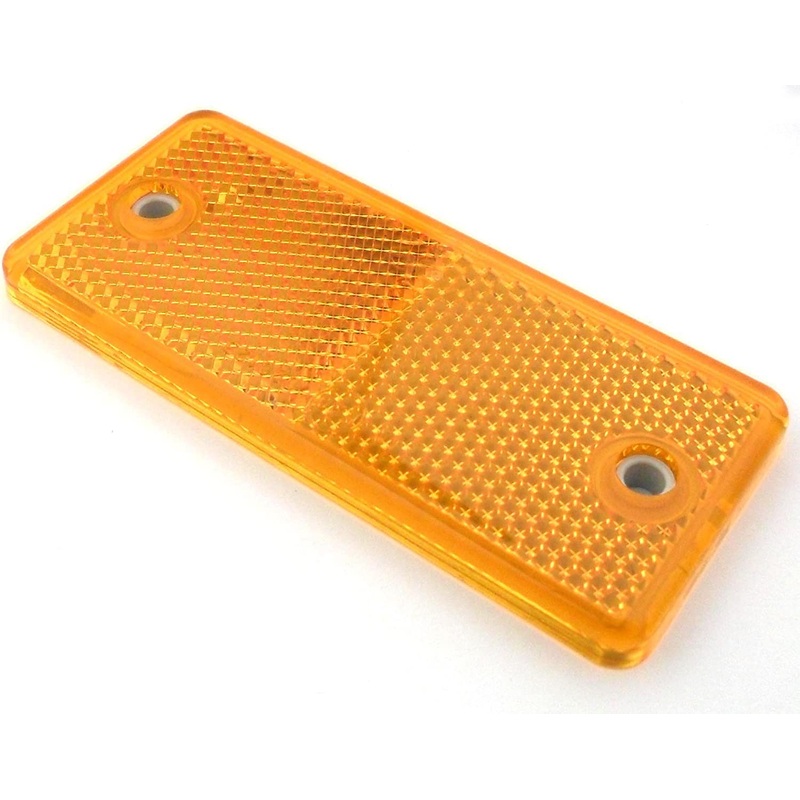 2X orange reflectors 90mm x 40mm – cat eye rear reflectors – caravans and trailers