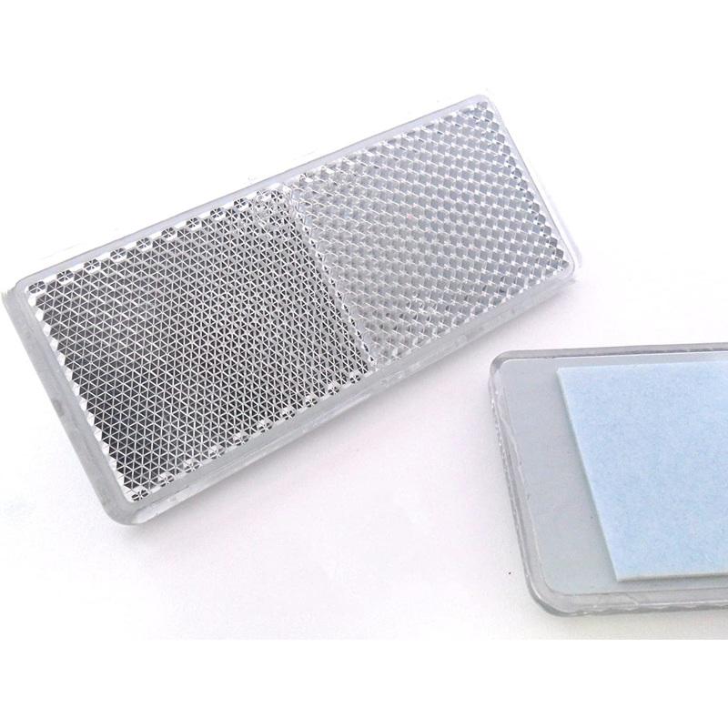 2x white reflectors 90 mm x 40 mm – rear reflectors, cat eyes, tail lights, self-adhesive – caravans and trailers