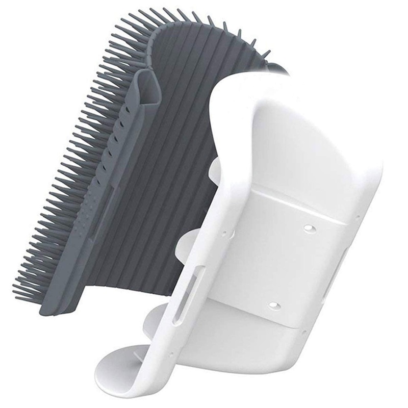 3.0 Soft Cat Brush, Massage Corner for Cats, Self Groomer, Cat Loves Corner Brush, Cat Toy with Catnip, for Massage, Tickling Fur Removal, 1 Pack 3.0 Soft Gray (1 Piece)