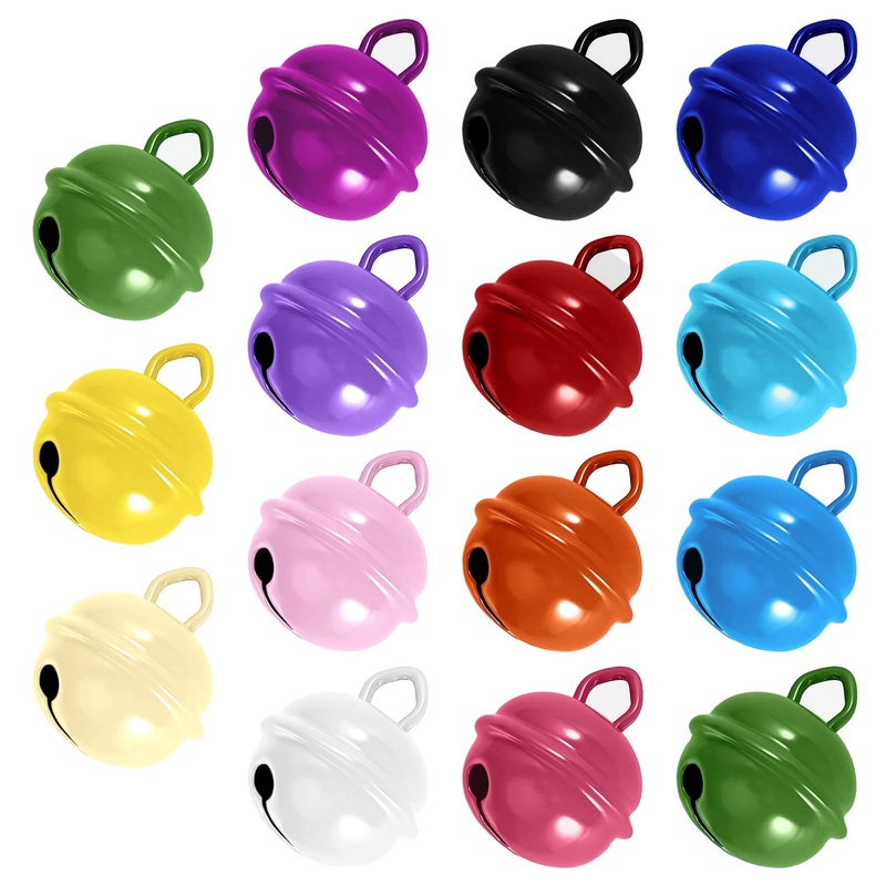 AEITPET Pack of 15 15 Colors Bells Metal Bells Colorful Dog Collar Necklace Collar Dog Bell Pendant Charm Pet Accessories for Pet Dog Cat Decoration and Christmas