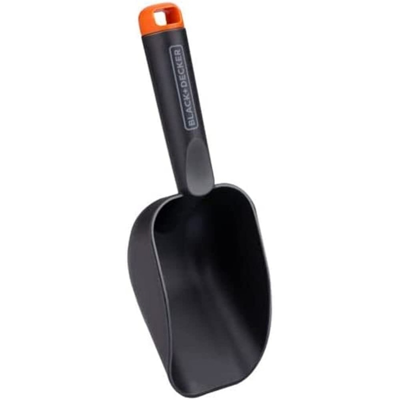 BLACK+DECKER garden shovel – round version – deep base – 28.5 cm – black