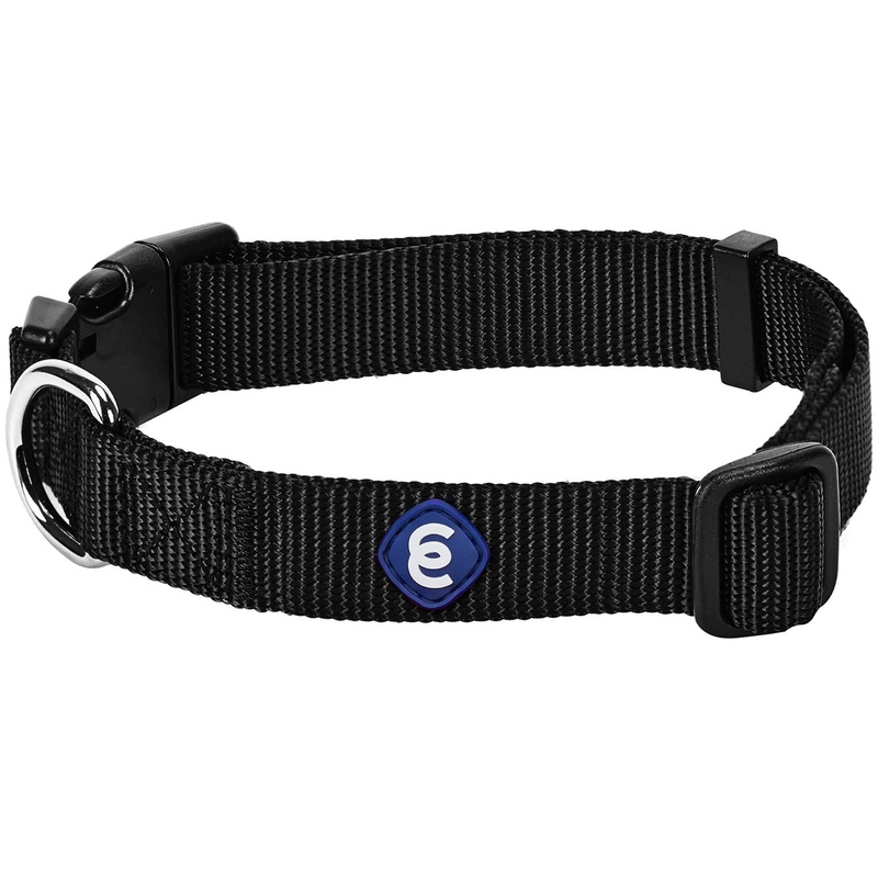 Blueberry Pet Dog Collar Classic Plain 2.5 cm L Basic Polyester Nylon Dog Collar Durable – Black L Dog Collar: 2.5cm x 45-66cm
