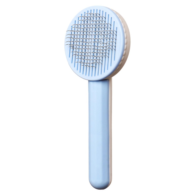 Cat Brush Dog Brush for Long Hair and Short Hair Cat Brush Self-Cleaning Pet Brush Cat Brush for Removing Loose Undercoat (Blue)