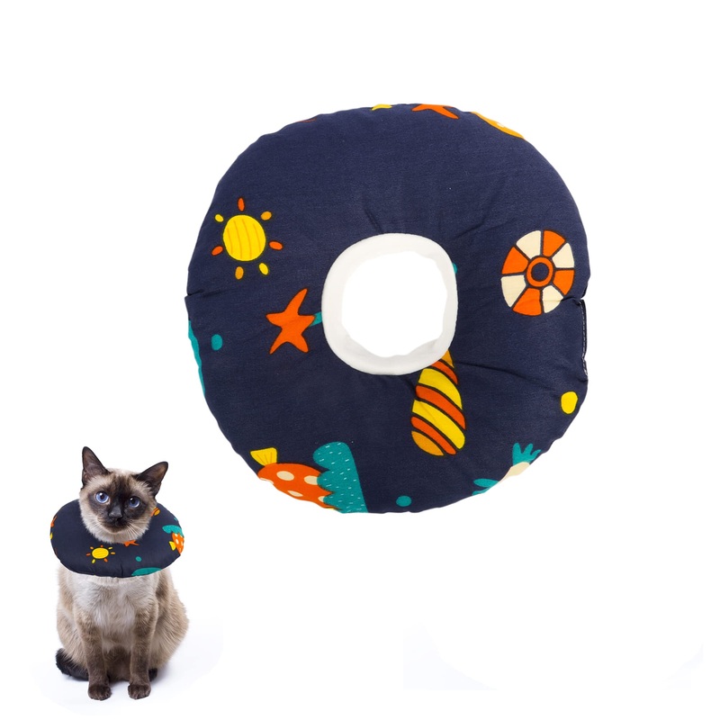 Cat Cone Collar, Adjustable Cat Recovery Collar, Cat Cone Post Surgery for Pets NB-1 Cotton